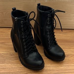 Soda Lace Up Combat Booties